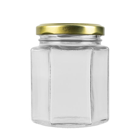 Empty jar isolated on white background. Jar for conservation. File contains clipping path. Full depth of field.の写真素材
