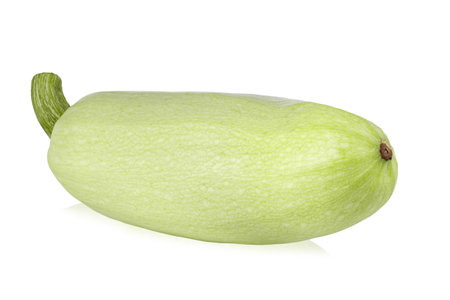 Fresh vegetable zucchini or marrow isolated on white background close up. File contains clipping path. Full depth of field.の写真素材