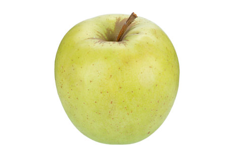 Green juicy apple isolated in white background. Healthy food. File contains clipping path. Full depth of field.の写真素材