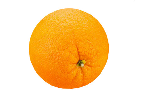 Ripe whole orange fruit isolated on white background. File contains clipping path. Full depth of field.の写真素材
