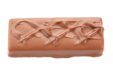 Nutritious unwrapped chocolate bar. Isolated on a white background.の写真素材