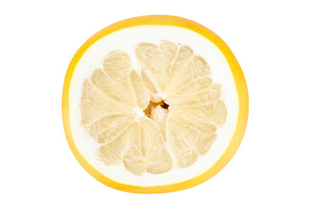 Fresh lemon cut. Source of vitamin C. Isolated on white background.の写真素材