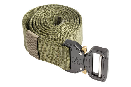 Green men nylon fastening belt isolated on white background.の写真素材