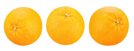 Sets of fresh oranges fruit isolated on white background.の写真素材