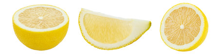 Collection lemon fruit isolated on white background. File contains clipping path. Full depth of field.の写真素材