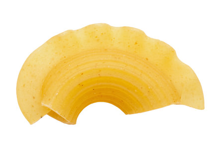 Dried macaroni. Pasta close-up isolated on a white background. Full depth of field. File contains clipping path.の写真素材