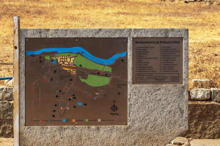 Hampi Attractions Information Board. The Group of Monuments at Hampi was the centre of the Hindu...