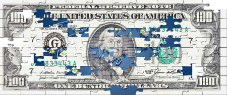 Dollar puzzle の写真素材