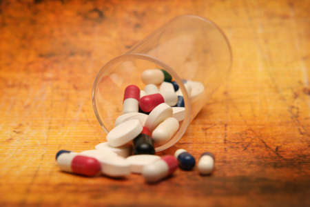 Pills on grunge background の写真素材