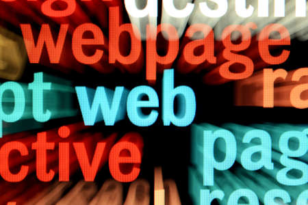 Webpage text on screenの写真素材