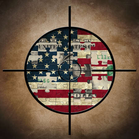 Us flag and dollar targetの写真素材