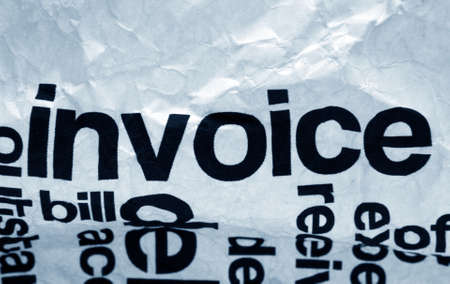 Invoice text on crinkled paperの写真素材