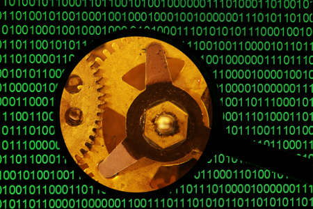 Magnifying glass on gears