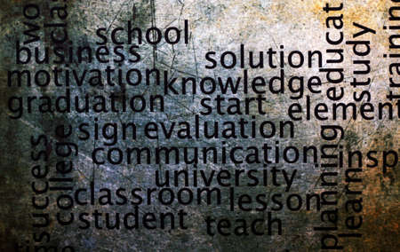Learn grunge word cloudの写真素材
