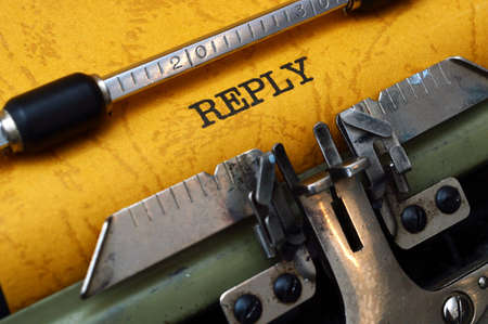 Reply on typewriter