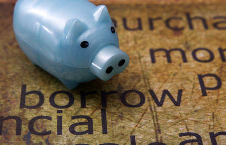 Borrow and piggy bankの写真素材