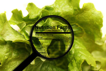 Nutrition facts - lettuceの写真素材
