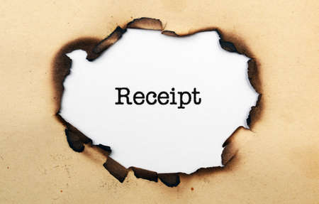 Receipt on paper holeの写真素材