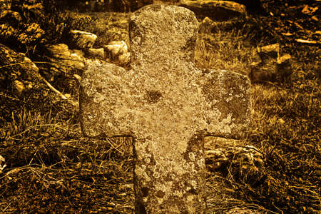 Old  stone crossの写真素材