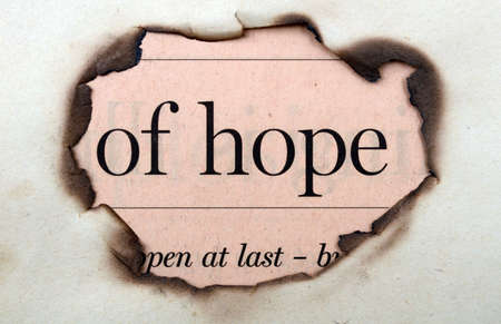 Hope text on paper hole