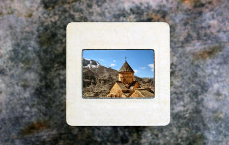 Church on slide filmの写真素材