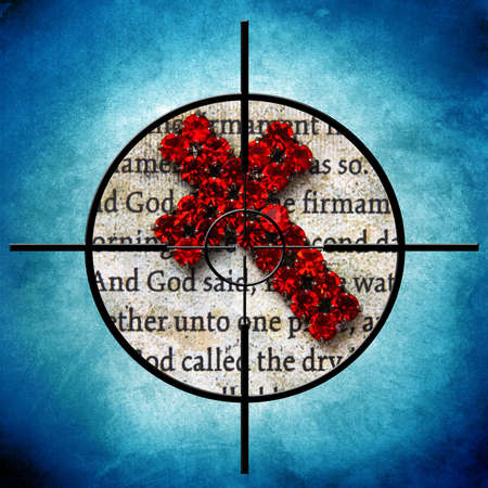 Cross on bibleの写真素材