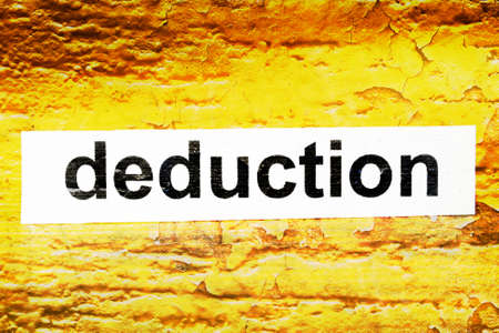 Deduction text on grunge backgroundの写真素材