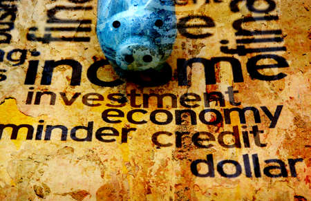 Piggy bank on investment word cloudの写真素材