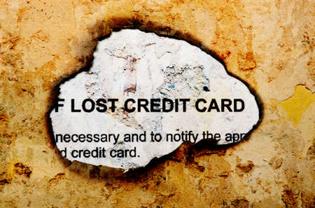 Lost credit card text on grunge backgroundの写真素材
