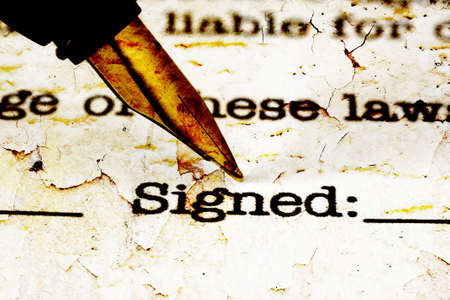 Fountain pen signの写真素材