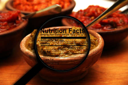 Salsa and nutrition factsの写真素材