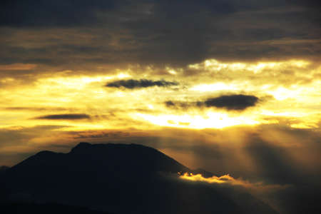 Mountain and dramatic skyの写真素材