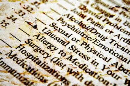 Health history formの写真素材