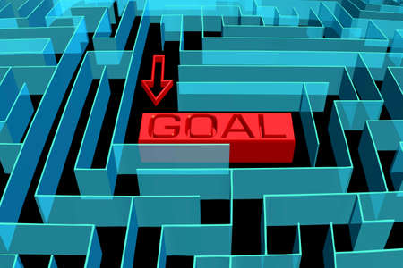Goal maze conceptの写真素材