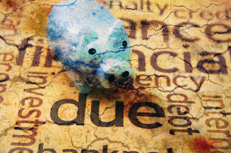 Piggy bank and debt conceptの写真素材
