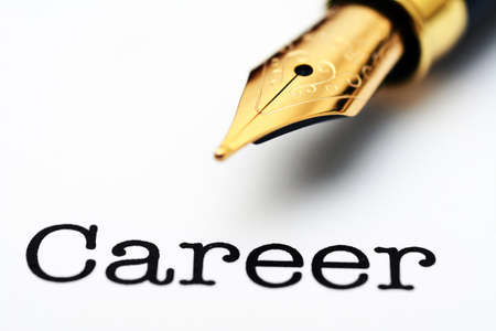 Fountain pen on career textの写真素材