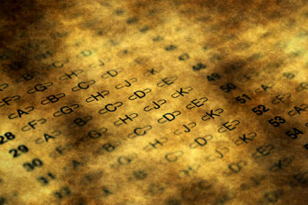 Close up of answer sheetの写真素材