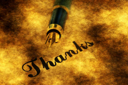 Fountain pen on thanks text