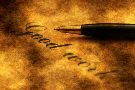 Pen on good work text grunge conceptの写真素材