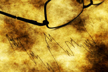 Stock market graph grunge conceptの写真素材