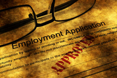 Employment application grunge concept