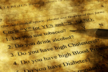 Health history form grunge conceptの写真素材