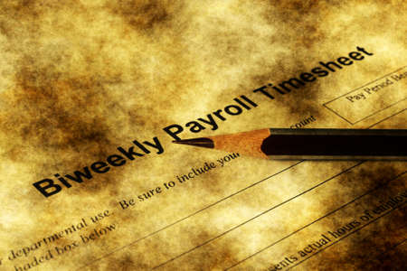 Biweekly payroll timesheet grunge conceptの写真素材