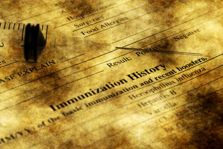 Immunization history form grunge conceptの写真素材