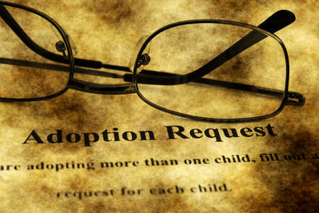 Adoption request grunge conceptの写真素材