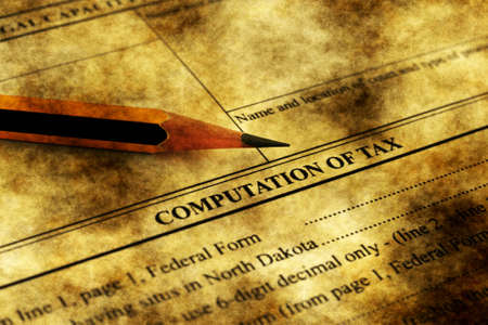 Computation of tax form grunge conceptの写真素材
