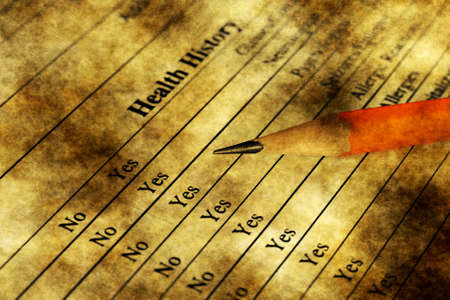 Health history grunge formの写真素材