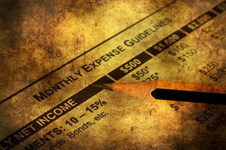 Monthly budget plan grunge concept