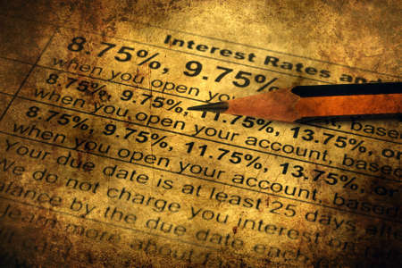 Interest rates grunge concept