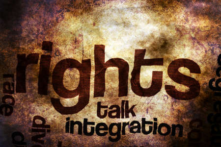 Broken rights to speak grunge conceptの写真素材